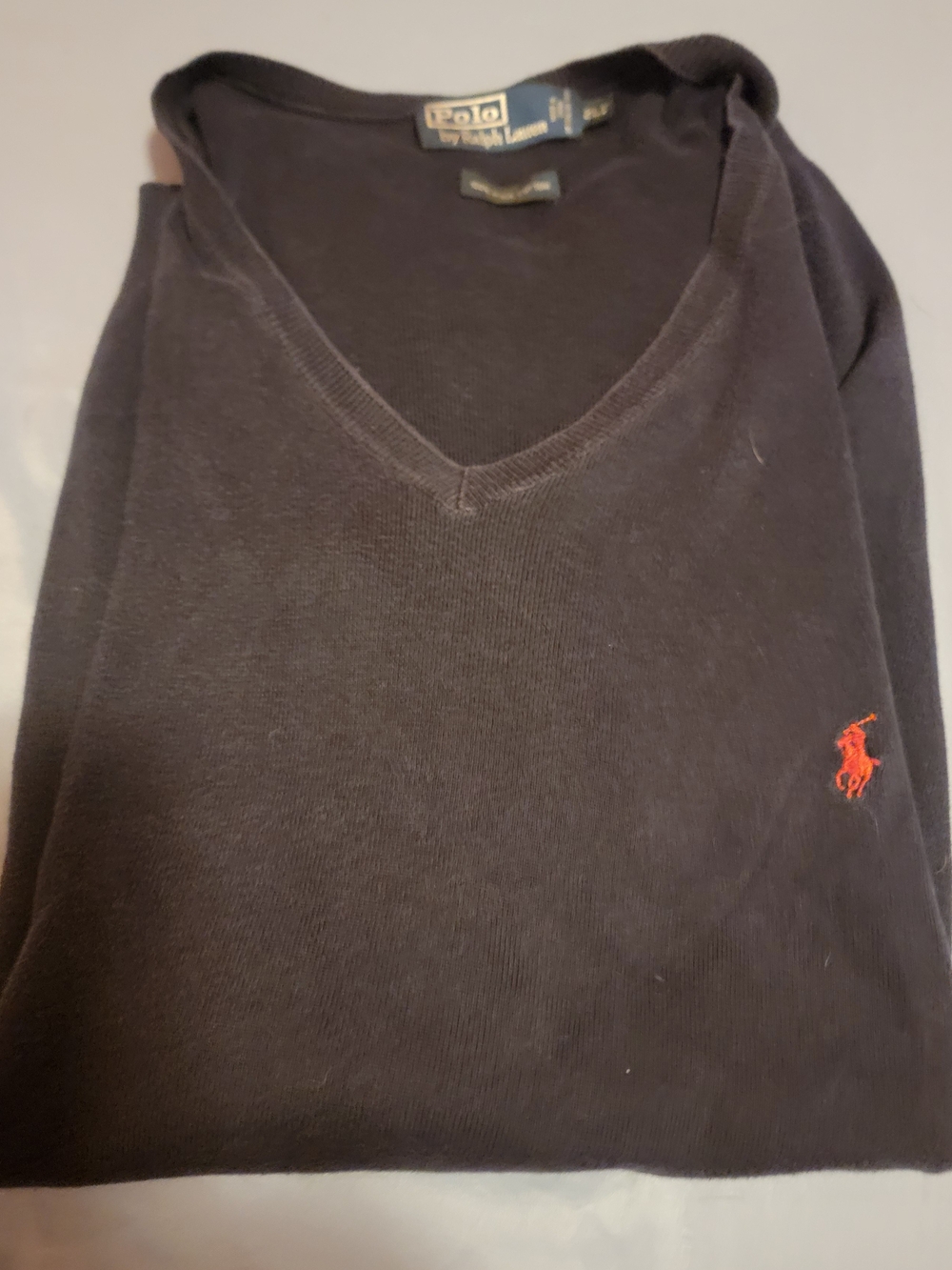 Ralph Lauren Men’s Navy V-Neck Sweater Vest with Red Pony